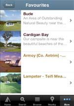 SiteSeeker App favourites
