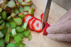 Rhubarb & Strawberries prep