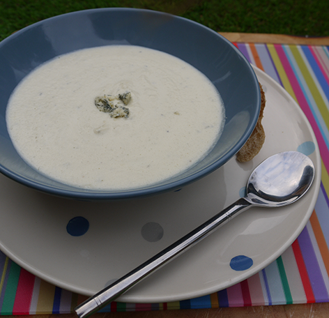 Cauliflower and blue cheese soup