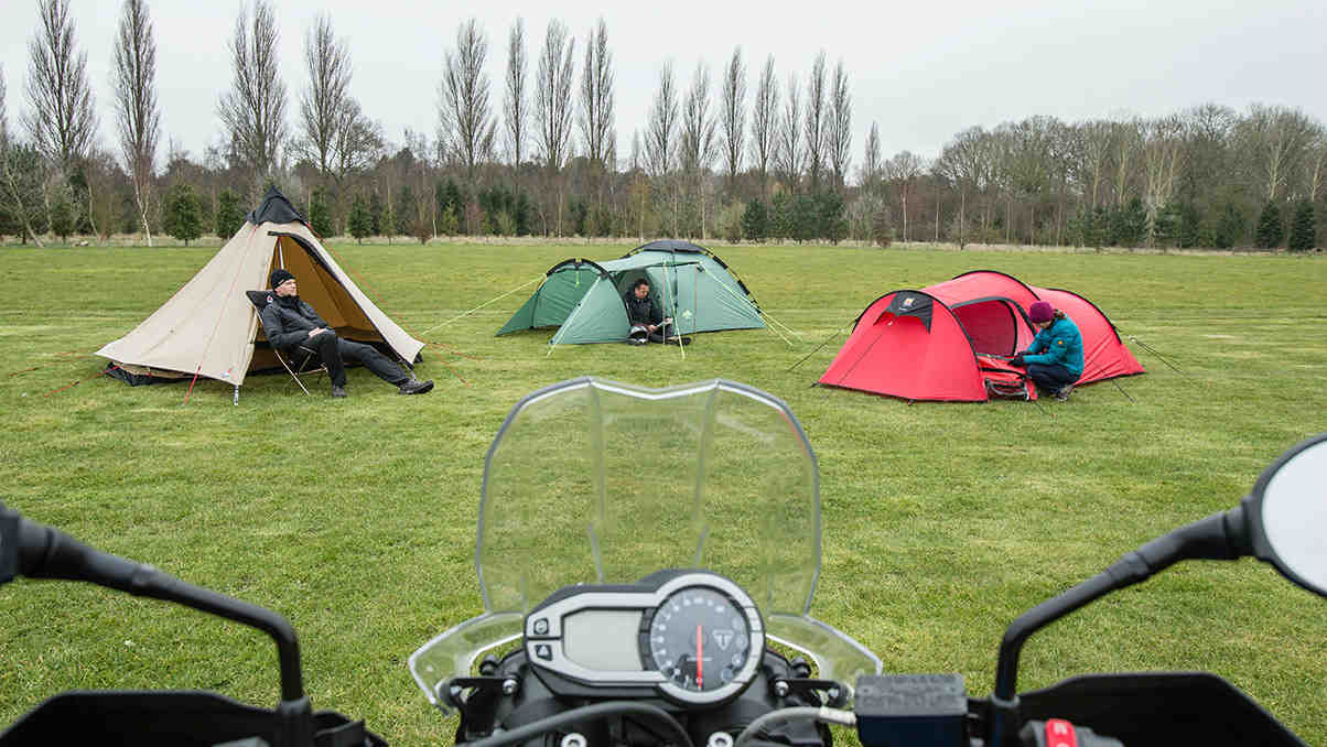 Three biker tents