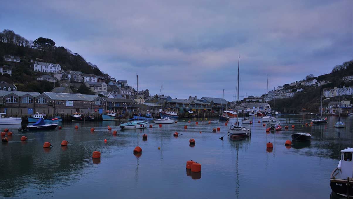 Early morning in Looe looking across to the fish market