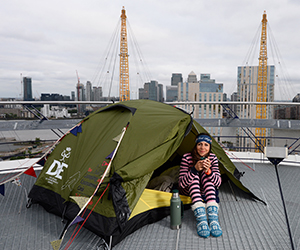 Julia camped on top of the 02 building for NCCW last year