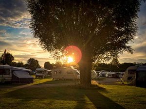 The sunsets over Verwood, the Grayston's first stop over in the new caravan