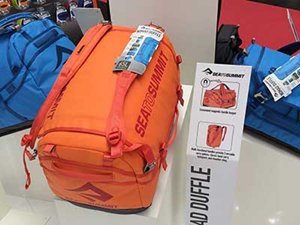 One of Sea to Summit's colourful new up to 130L duffels
