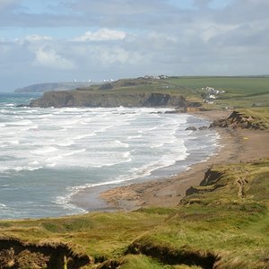 Widemouth Bay in Cornwall is a haven for surfers, swimmers and paddlers. Photo by Nilfanion/Wikimedia Commons