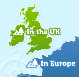 campsites in the UK and europe map