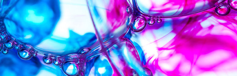 Blue and pink paint bubbles