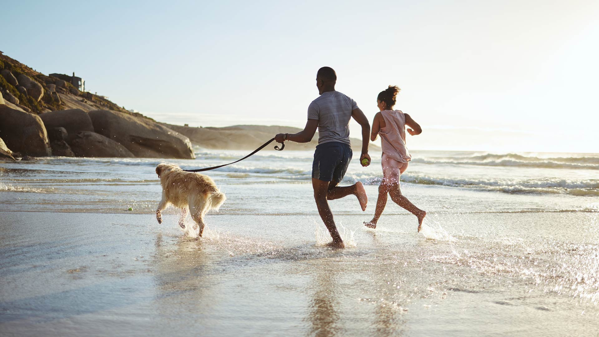 running on the beach
