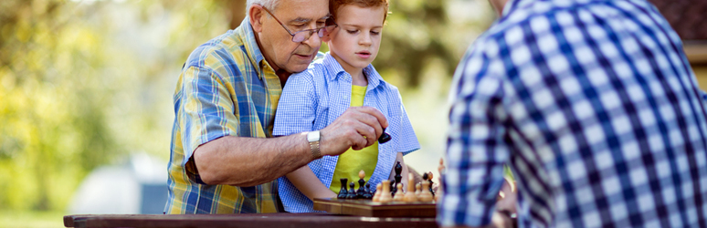 family playing chess