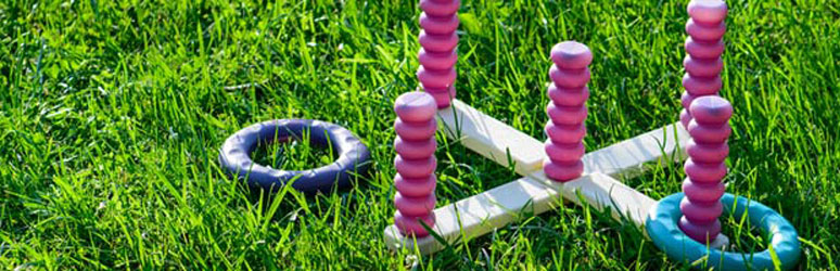 Ring toss game layed on grass