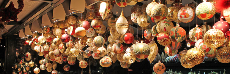 Baubles on Perth Christmas market stall