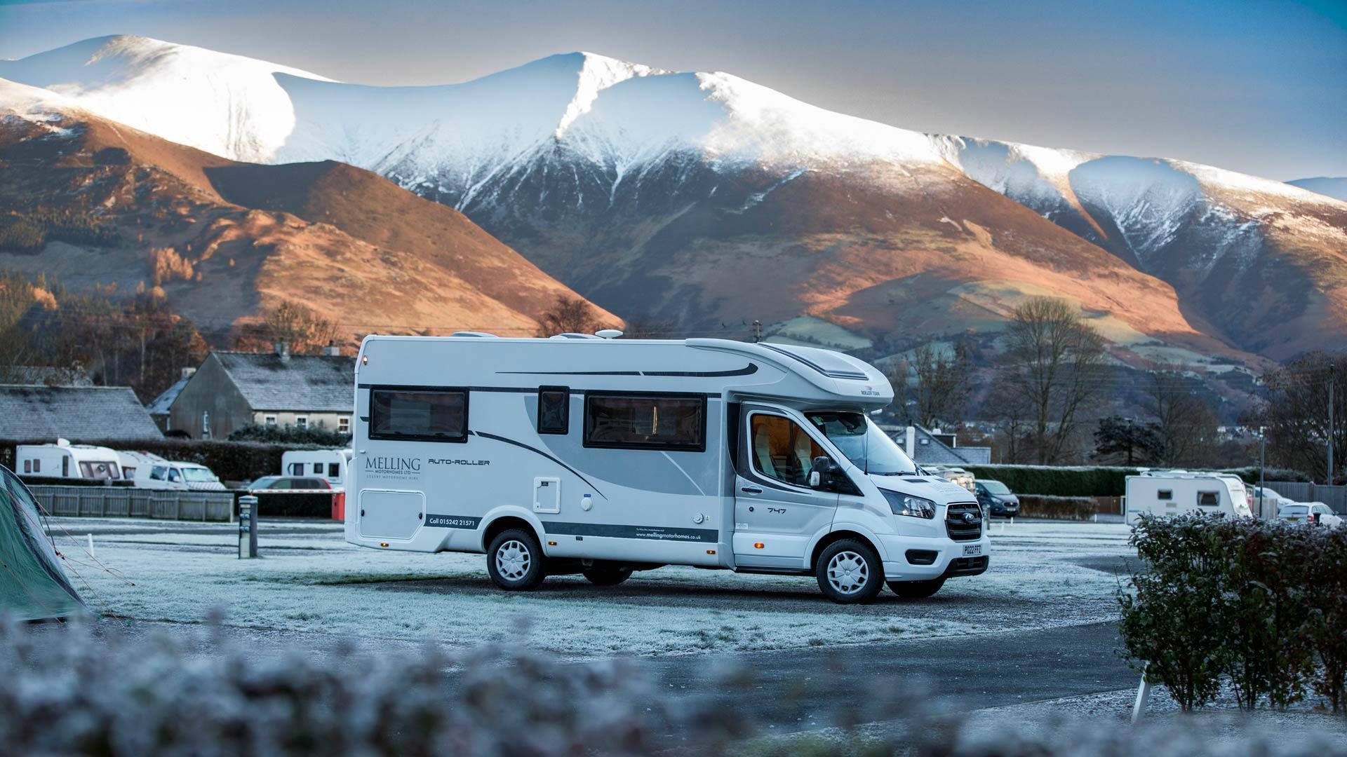 snowy caravan