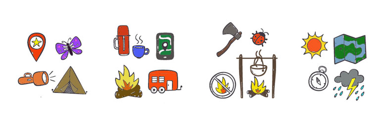 Camping icons