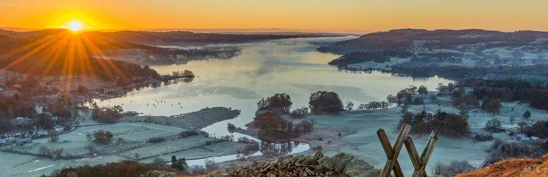 lake view at sunrise