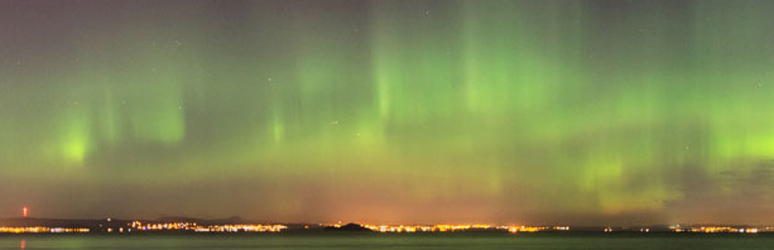 Northern Lights as seen from Carlton Hill, Edinburgh