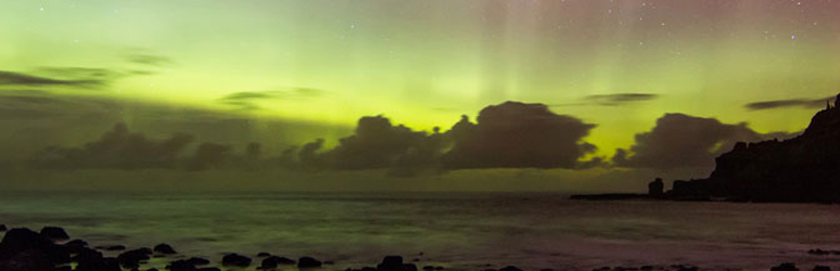 Northern Lights as seen from Giant's Causeway, Northern Ireland