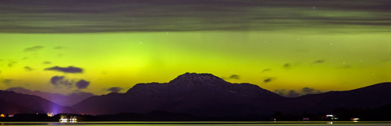 Northern Lights as seen from Loch Lomond