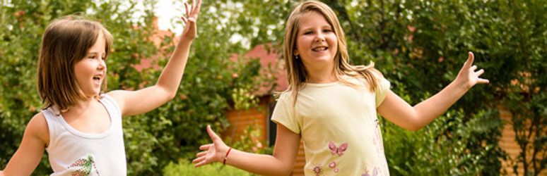 Girls dancing outside