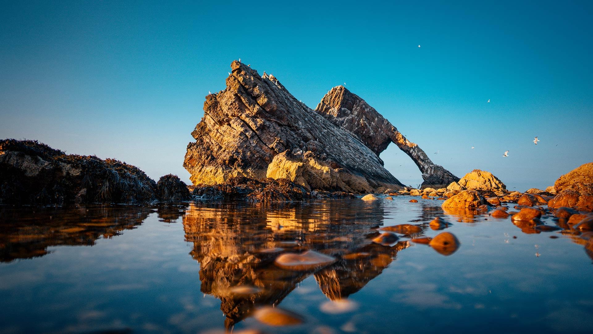 Boulder in water