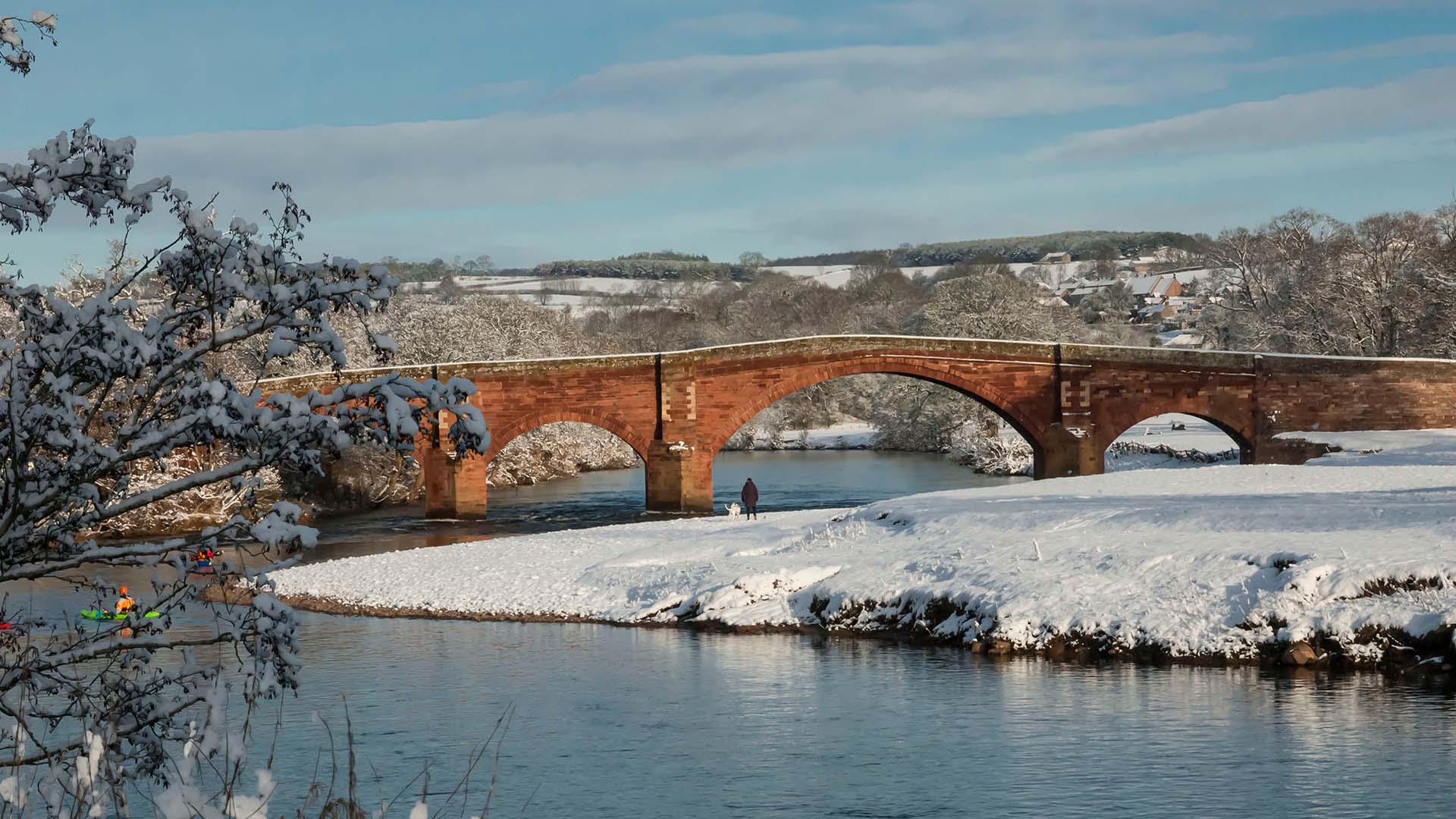 Bridge with snow