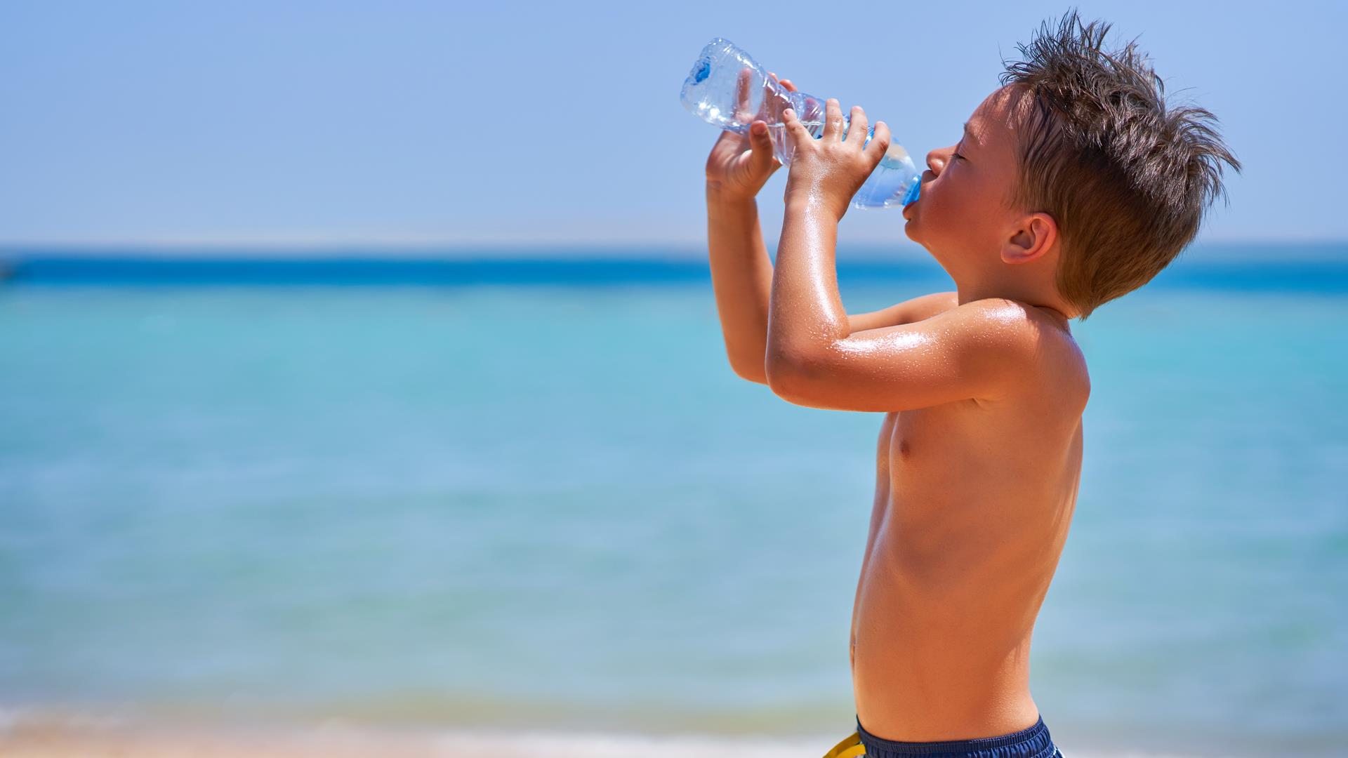 boy drinking water