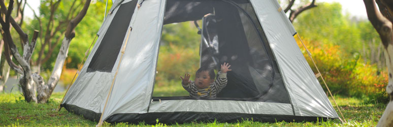 Baby in tent