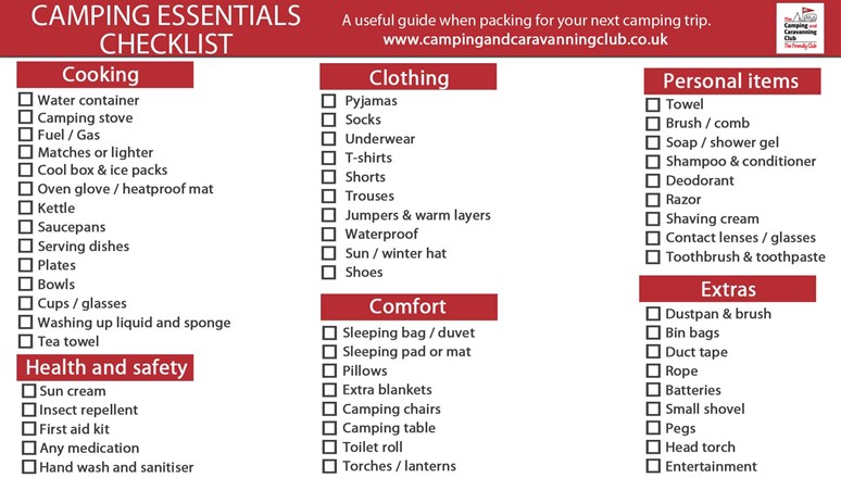 Camping Essentials Checklist