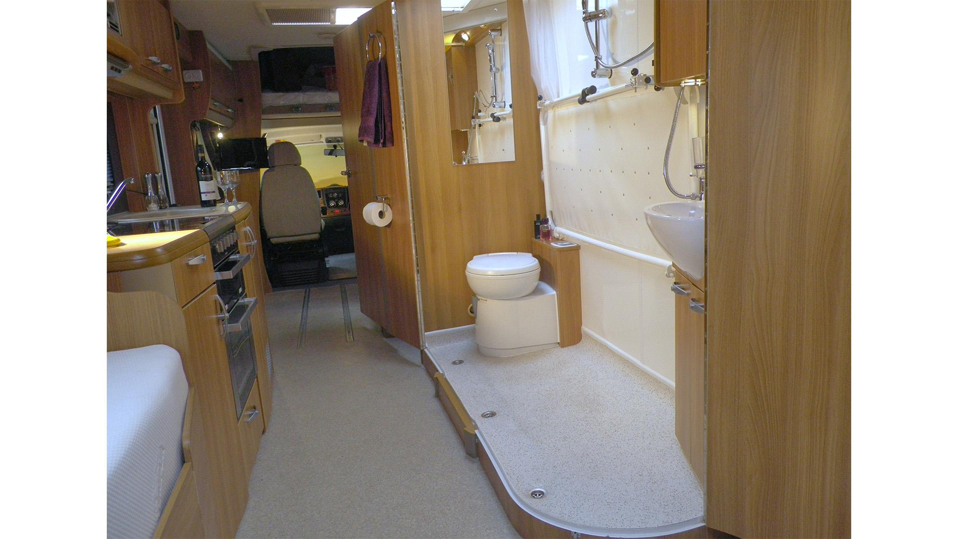 Wetroom with changing shower table