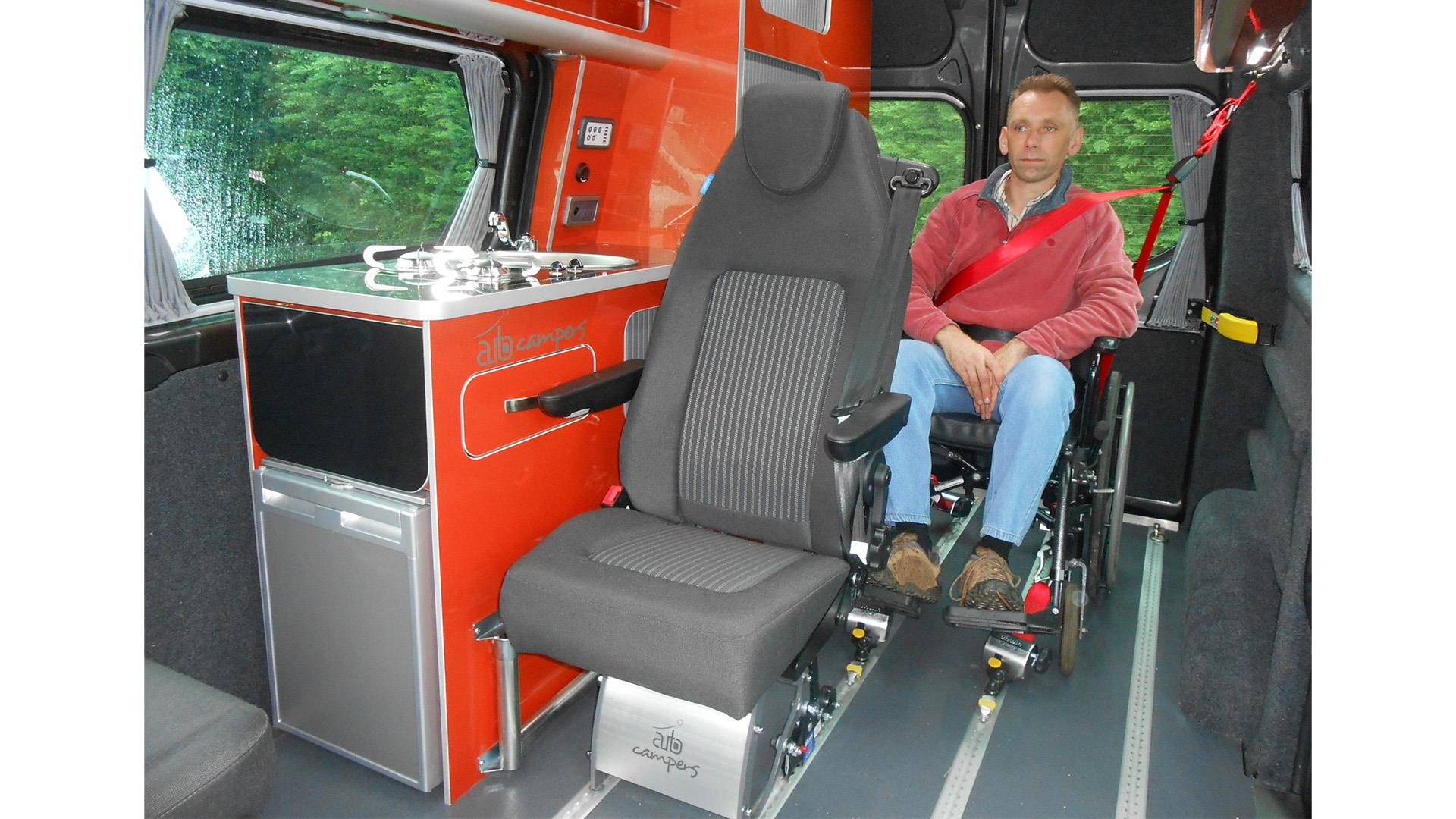 Motorhome and wheelchair clamp