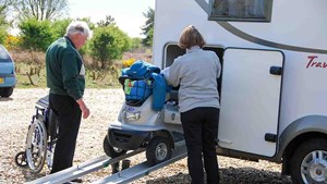 Motorhome storage ramp