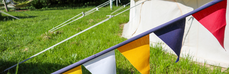 Bunting on a tent