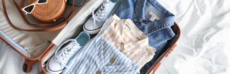 clothes in suitcase