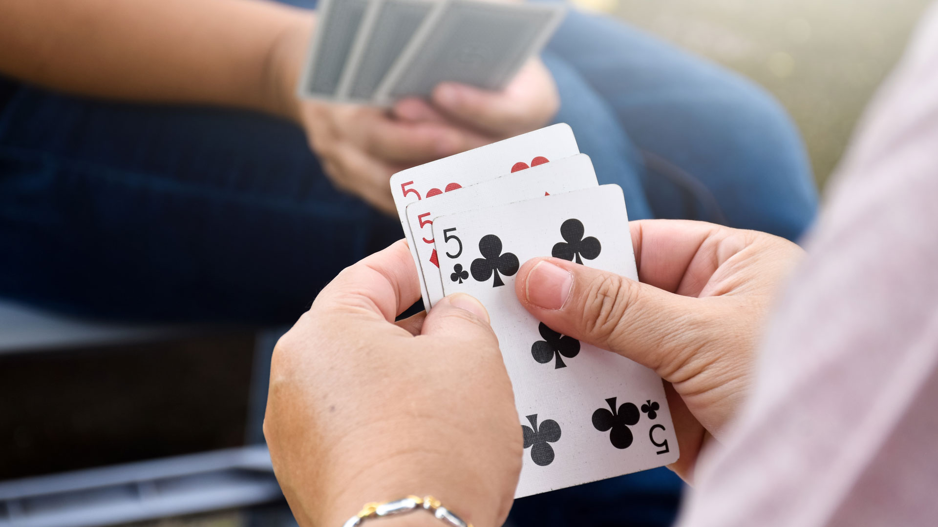 Couple playing cards