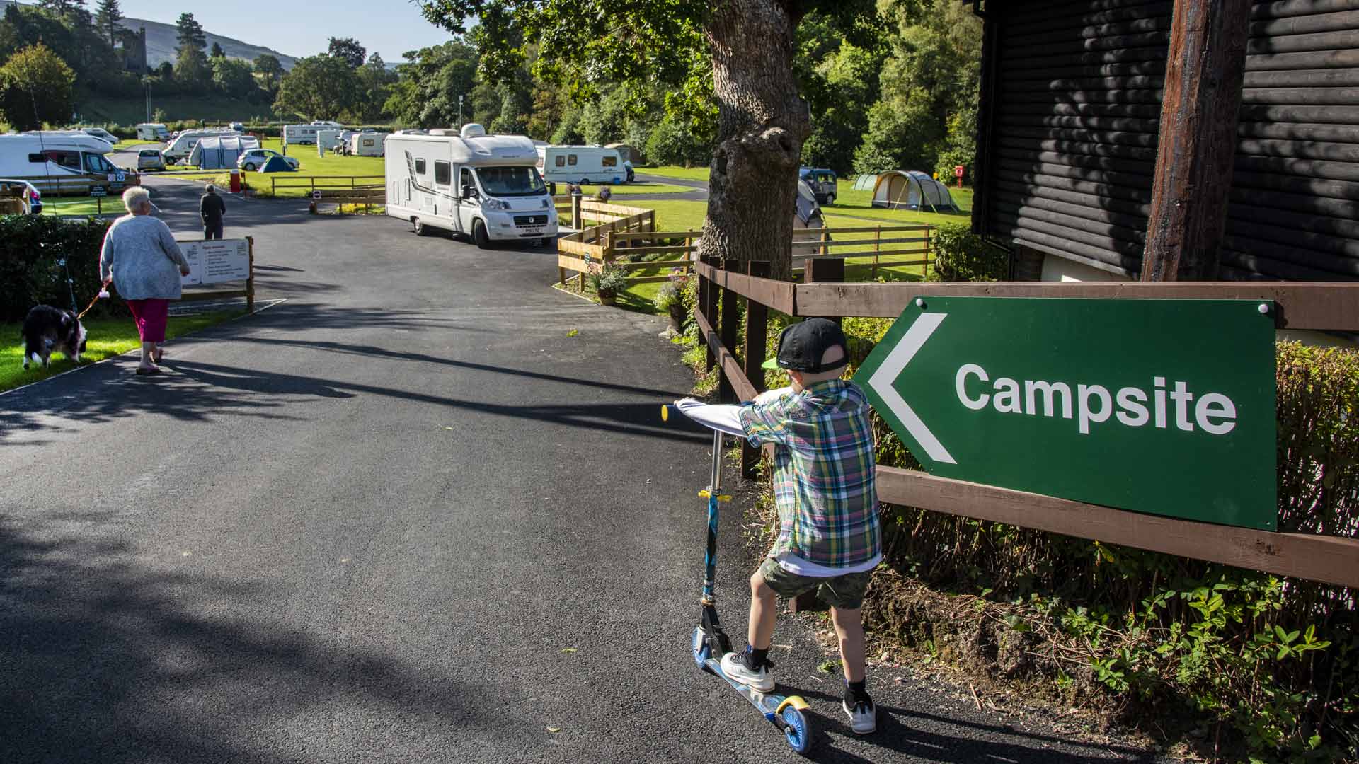 Kids on scooter wyeside