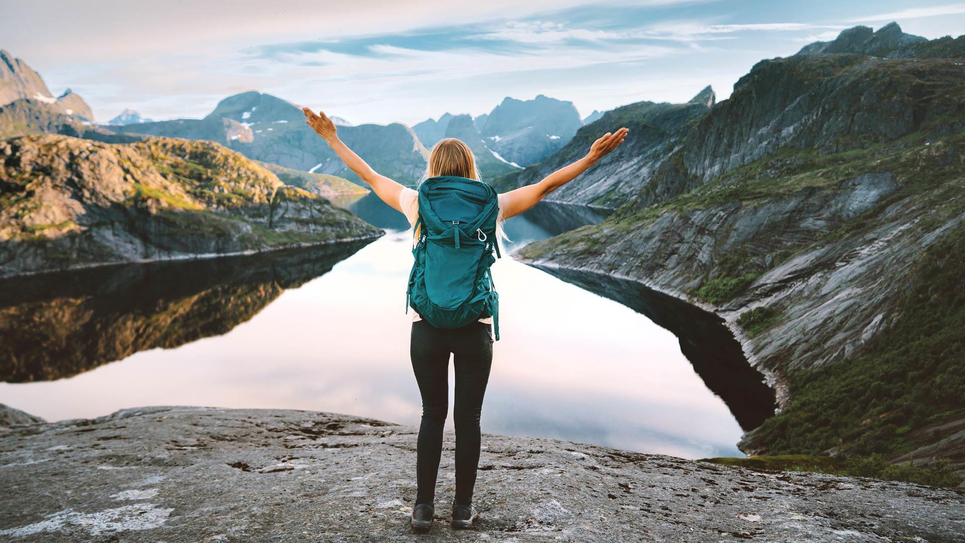 Woman travelling alone