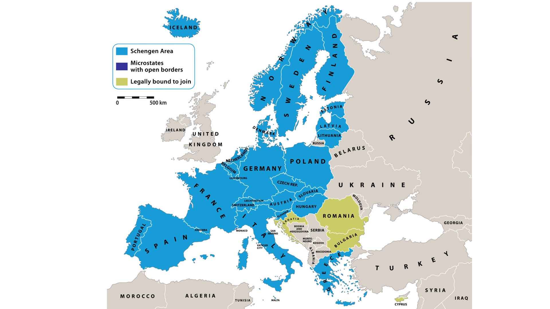 Schengen-area-map
