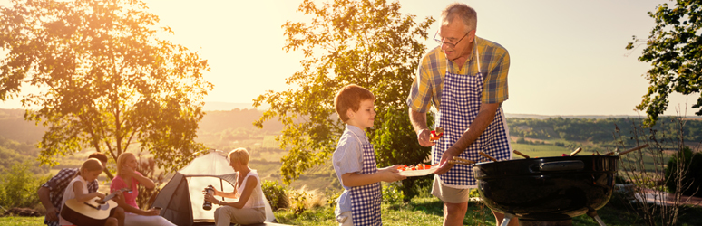 family enjoying a BBQ