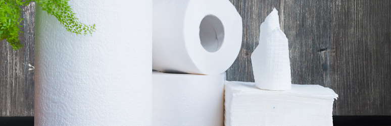 Different types of napkins and paper towels