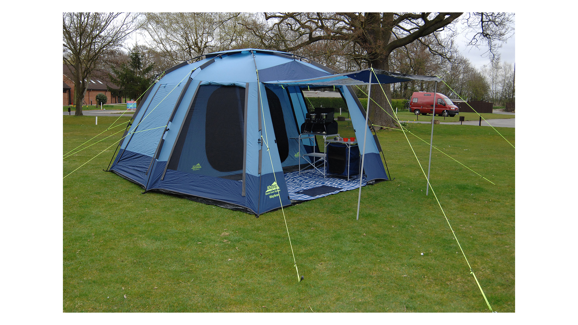 Large blue tent