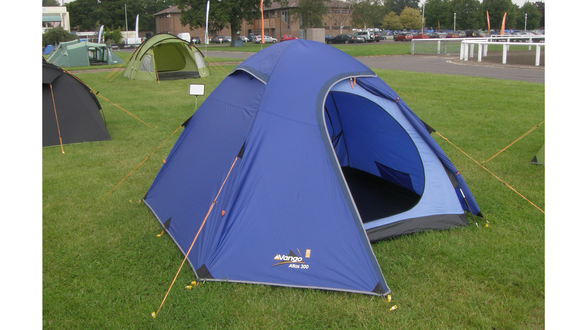 small blue tent exterior