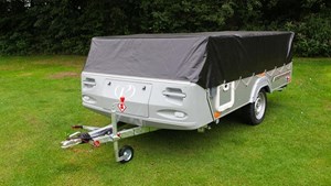 A folding camper