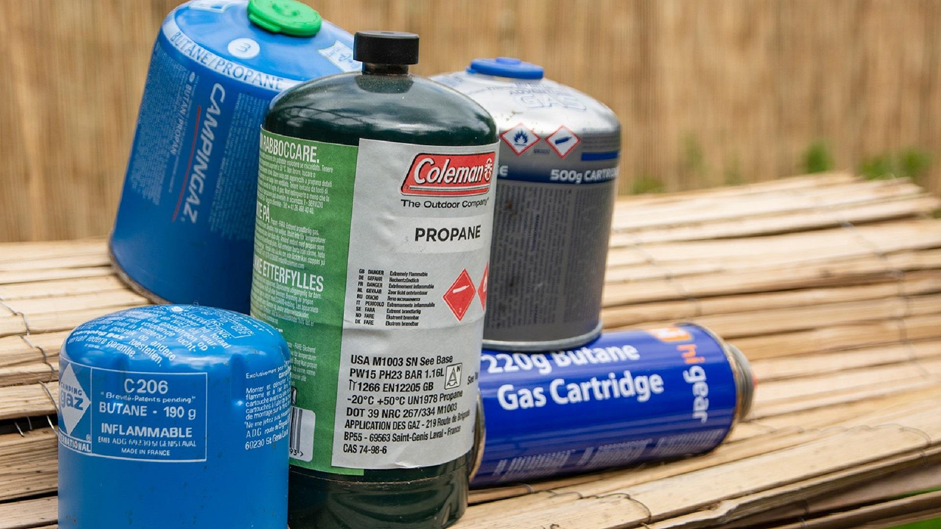 Selection of camping gas canisters