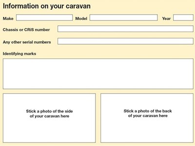 Photo of Information on your caravan form