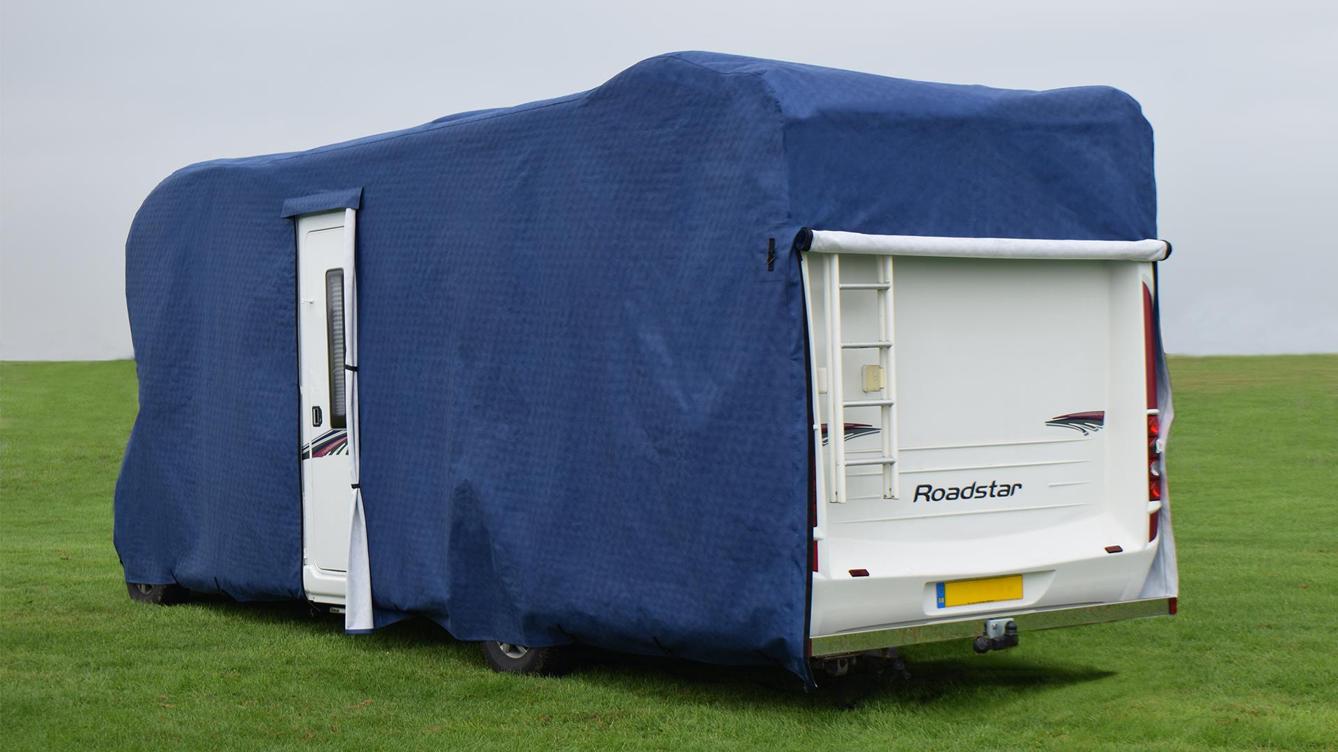 BN blue motorhome east fit cover for the winter