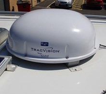 Dishes hidden under domes spread their weight across the roof and can be used during high winds. They are ideal for UK touring.