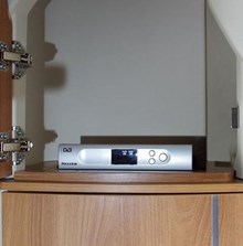Maxview's free-to-air receiver can be mounted out of sight in a cupboard and controlled using a remote sensor
