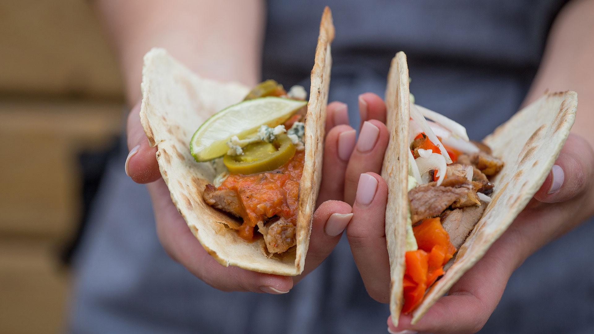 Taco being served at foodies festival