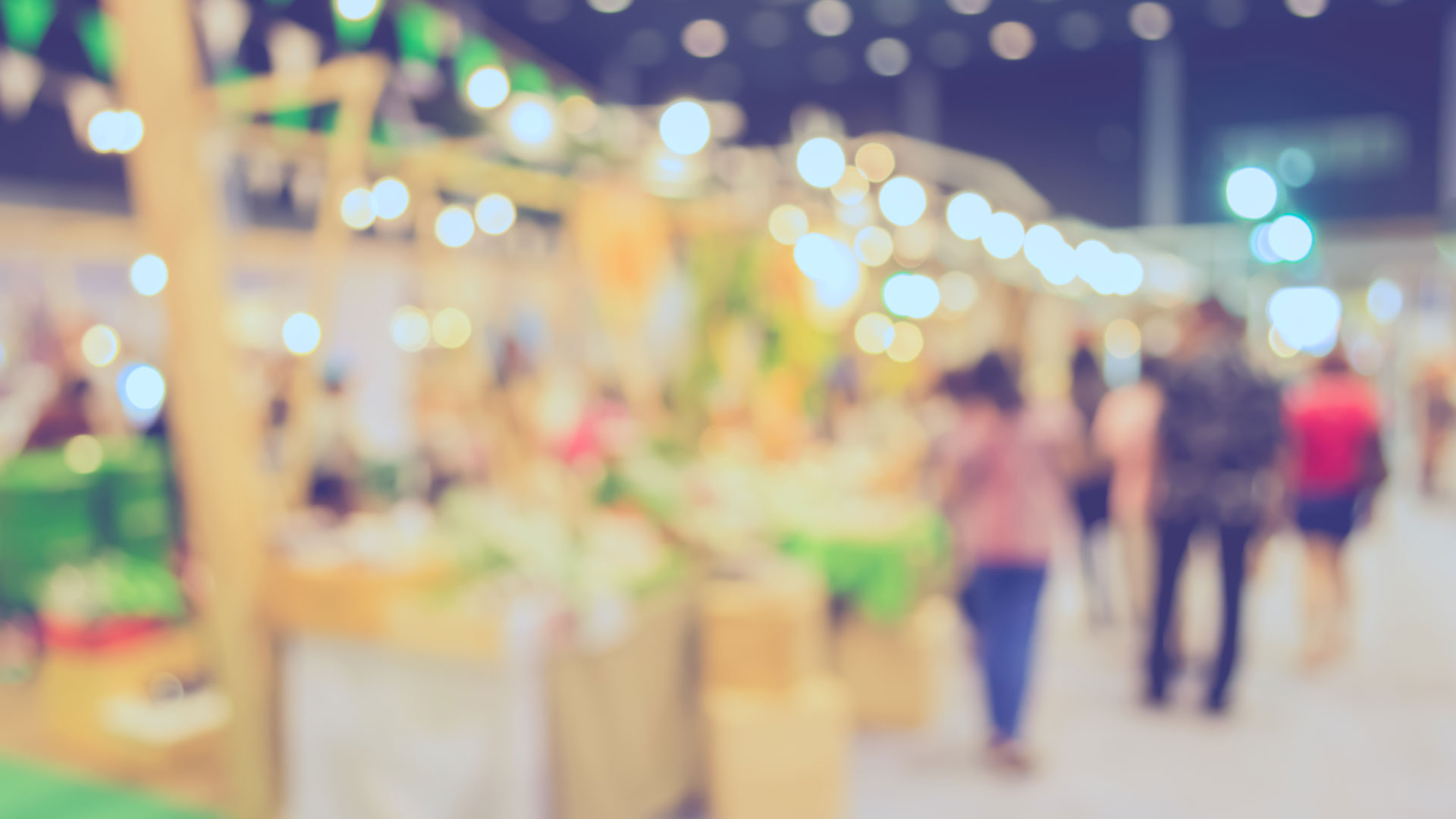 Blurred image of indoor food festival