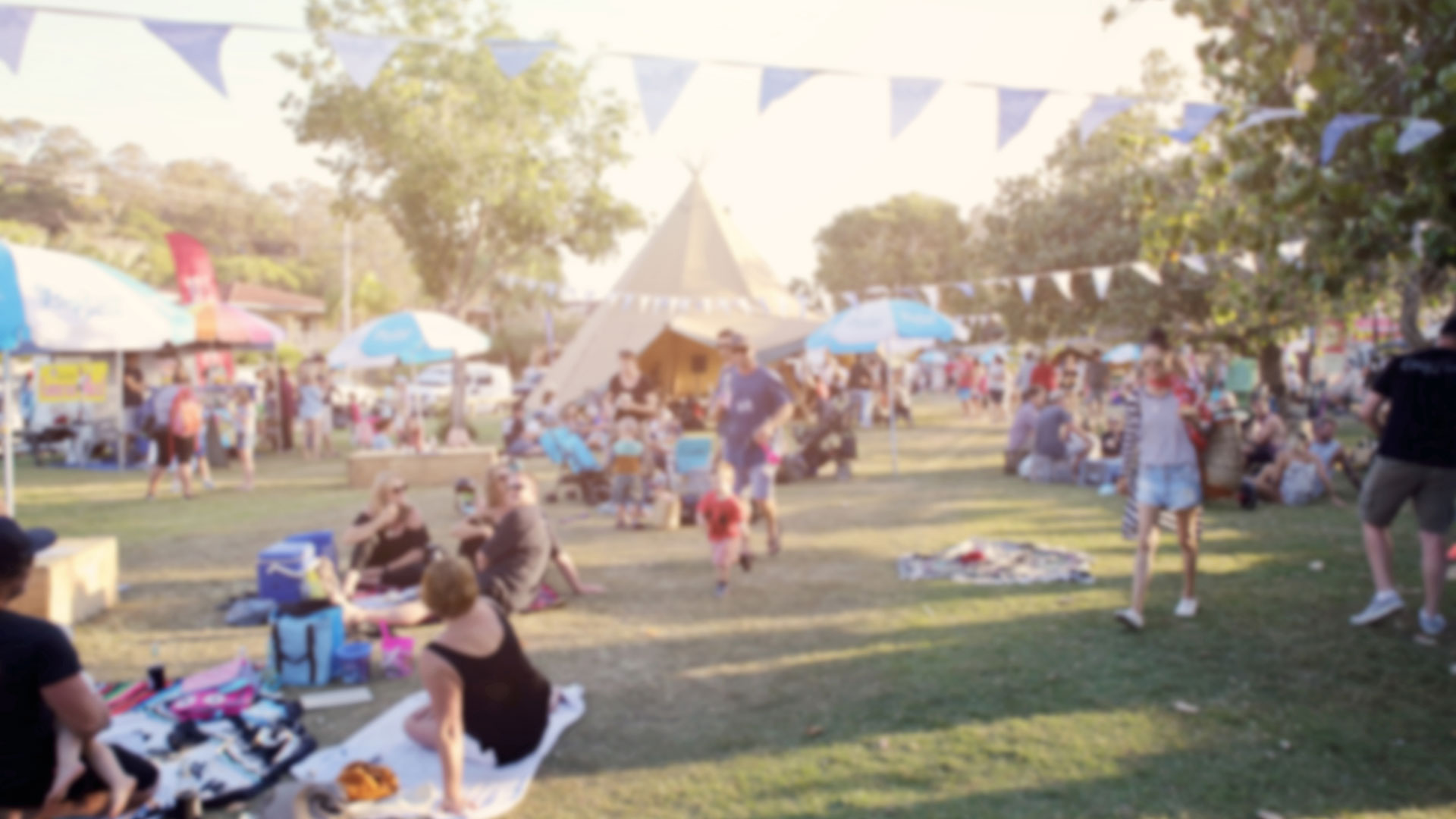 Blurry picture of UK family festival. 
