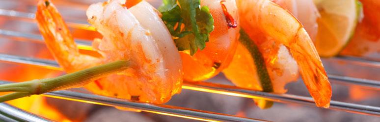 Barbecue shrimp skewers
